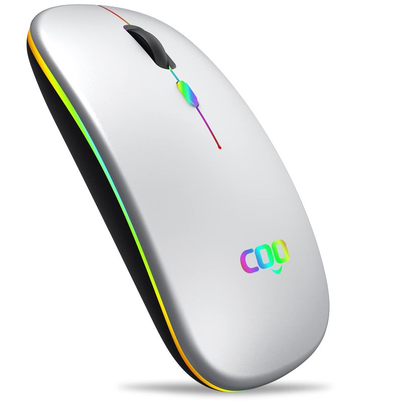 COO Wireless LED Dual Mode (Bluetooth 5.1 and 2.4G) Rechargeable Led Mouse with 3 Adjustable DPI for iPad OS 13, MacBook, Laptop, Mac OS 10.10 - Image 1